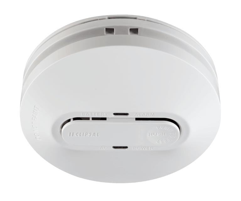 Clipsal Photoelectric 240-volt surface mount smoke alarm with 9-volt battery backup 755PSMA4 - The Smoke Alarm Store