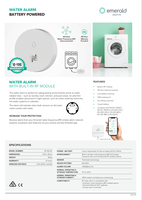 Emerald Water Alarm - The Smoke Alarm Store