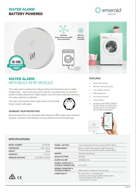 Emerald Water Alarm - The Smoke Alarm Store