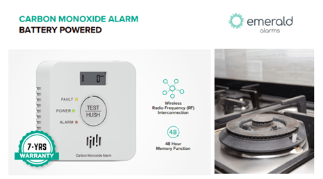 Emerald wireless carbon monoxide alarm - The Smoke Alarm Store