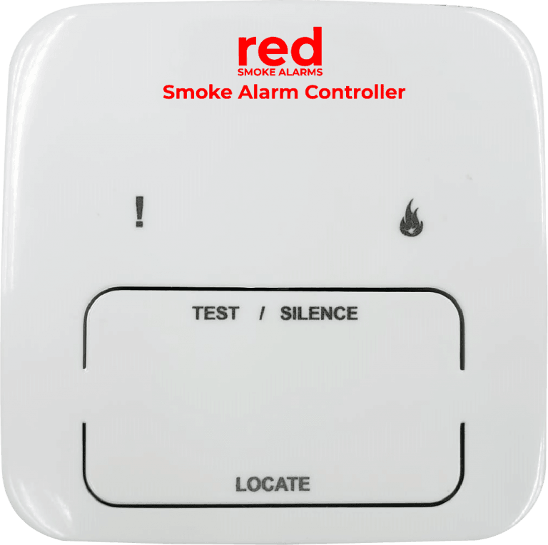 Red Smoke Alarm 10 Pack with Bonus Remote Controls - The Smoke Alarm Store