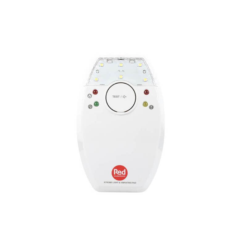 Red Smoke Alarm Strobe and Pad for Hearing Impaired. - The Smoke Alarm Store